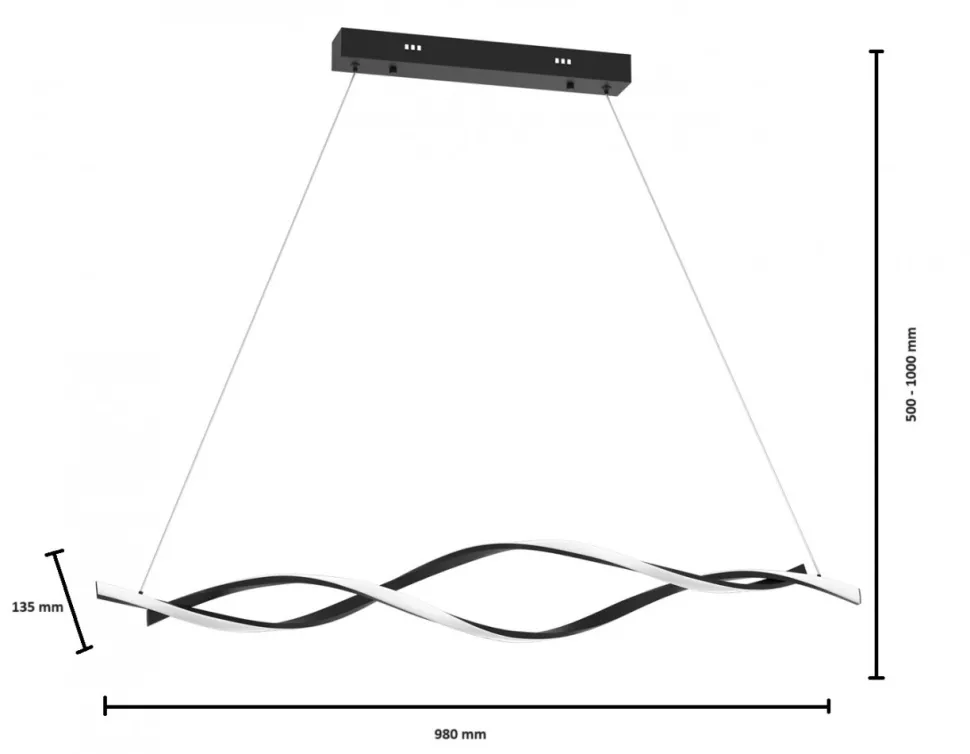 Lampa Wisząca GRANT Czarny 38W LED