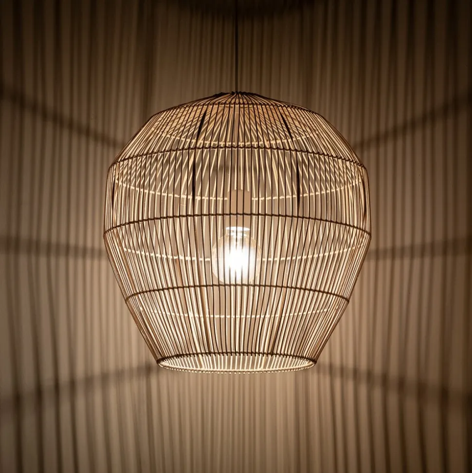 Lampa Wisząca HAITI Biały Brązowy Abażur 1xE27 50cm