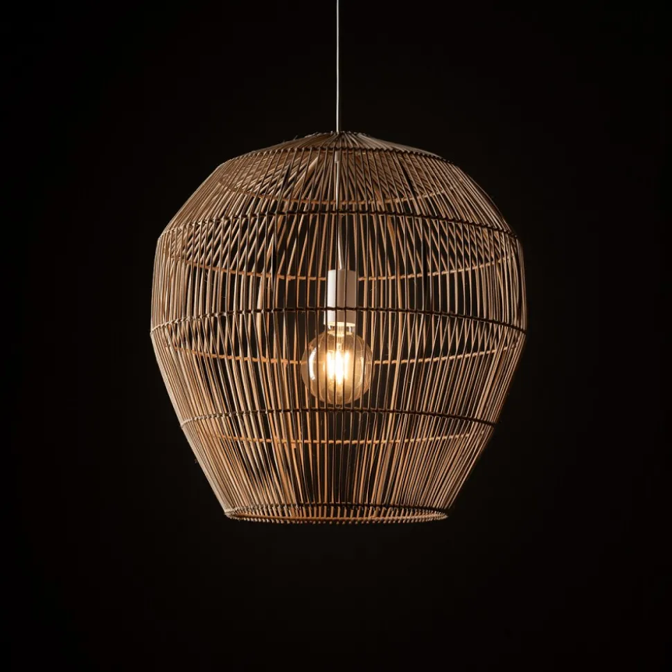 Lampa Wisząca HAITI Biały Brązowy Abażur 1xE27 50cm
