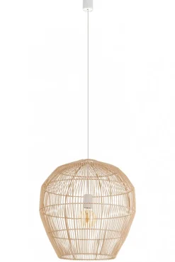 Lampa Wisząca HAITI Biały Brązowy Abażur 1xE27 50cm