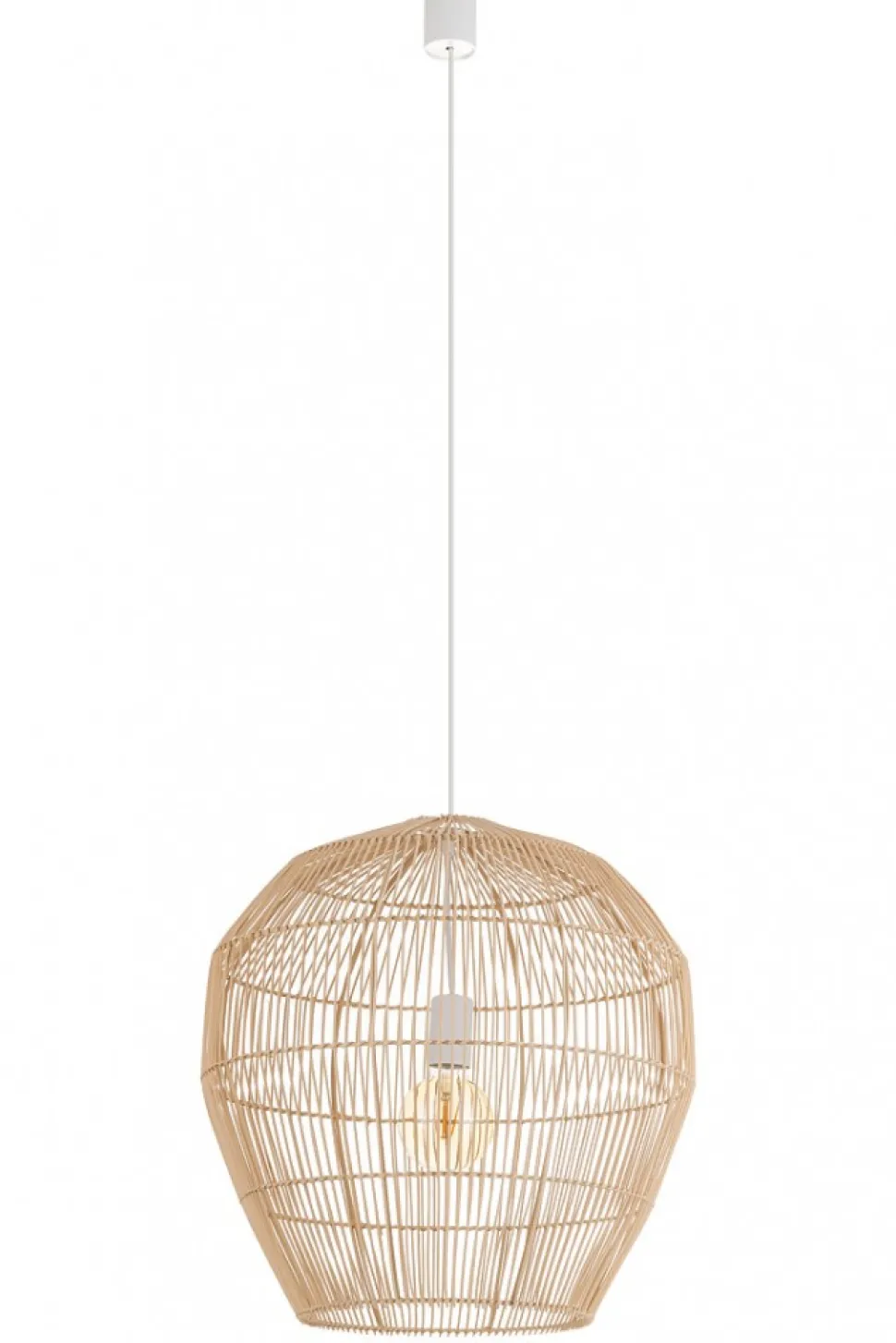 Lampa Wisząca HAITI Biały Brązowy Abażur 1xE27 50cm