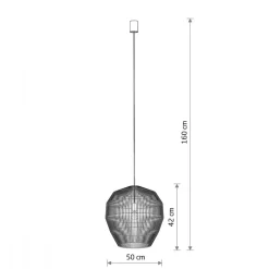 Lampa Wisząca HAITI Biały Brązowy Abażur 1xE27 50cm