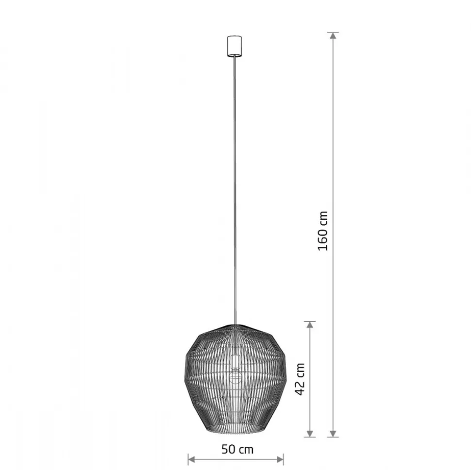 Lampa Wisząca HAITI Biały Brązowy Abażur 1xE27 50cm