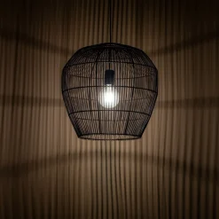 Lampa Wisząca HAITI Czarny Abażur 1x27 43cm