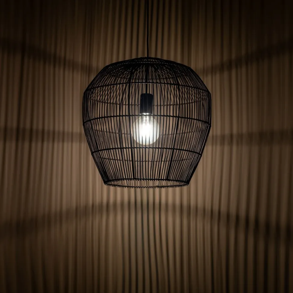 Lampa Wisząca HAITI Czarny Abażur 1x27 43cm