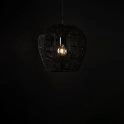 Lampa Wisząca HAITI Czarny Abażur 1x27 43cm