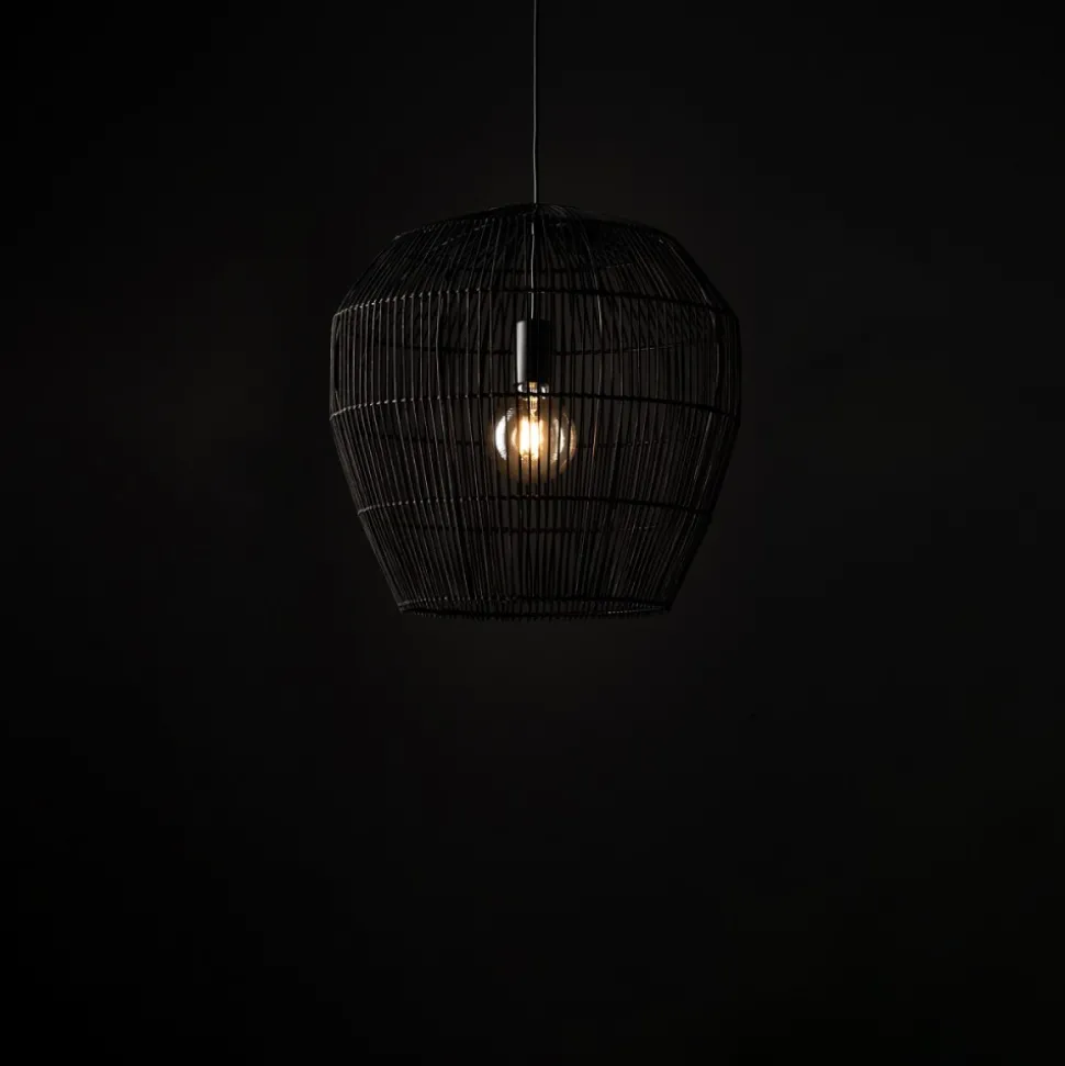 Lampa Wisząca HAITI Czarny Abażur 1x27 43cm