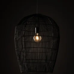 Lampa Wisząca HAITI Czarny Abażur 1x27 53,5cm