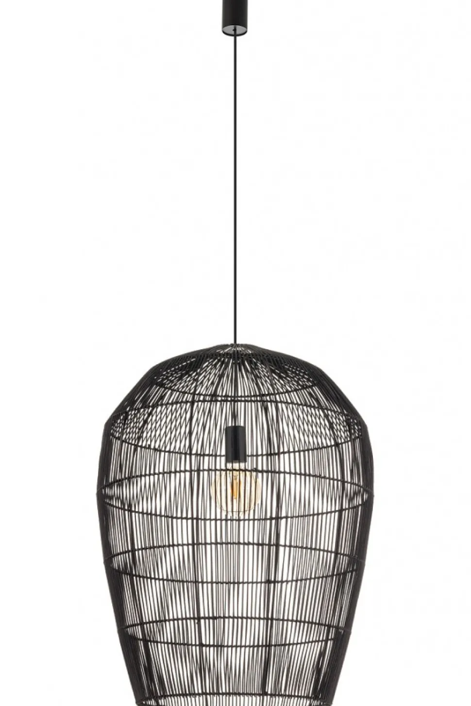 Lampa Wisząca HAITI Czarny Abażur 1x27 53,5cm