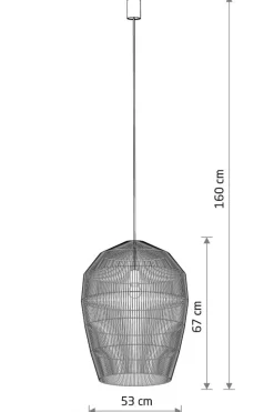 Lampa Wisząca HAITI Czarny Abażur 1x27 53,5cm