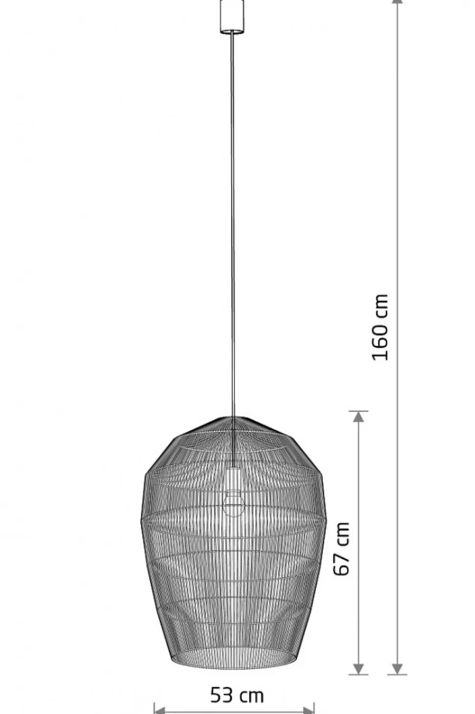 Lampa Wisząca HAITI Czarny Abażur 1x27 53,5cm