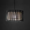 Lampa Wisząca HARMONY Czarny Beżowy Abażur 1xE27 40cm