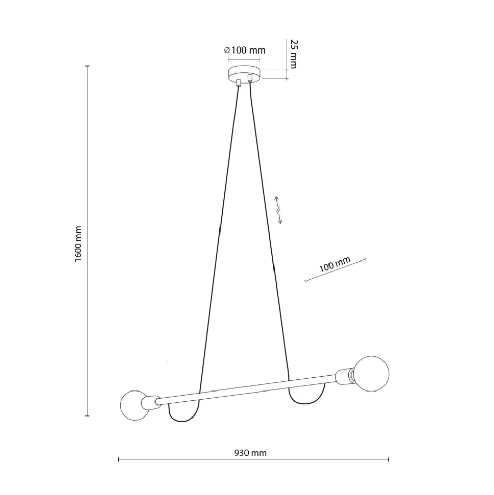Lampa Wisząca HELIX Czarny Brązowy Drewno Loft 2xE27