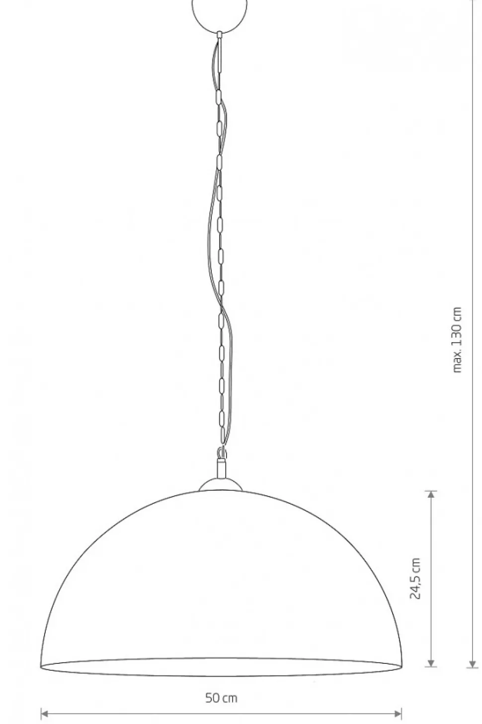 Lampa Wisząca HEMISPHERE Brązowy 1xE27 50cm