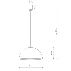 Lampa Wisząca HEMISPHERE Czarny Złoty 1xE27 33cm