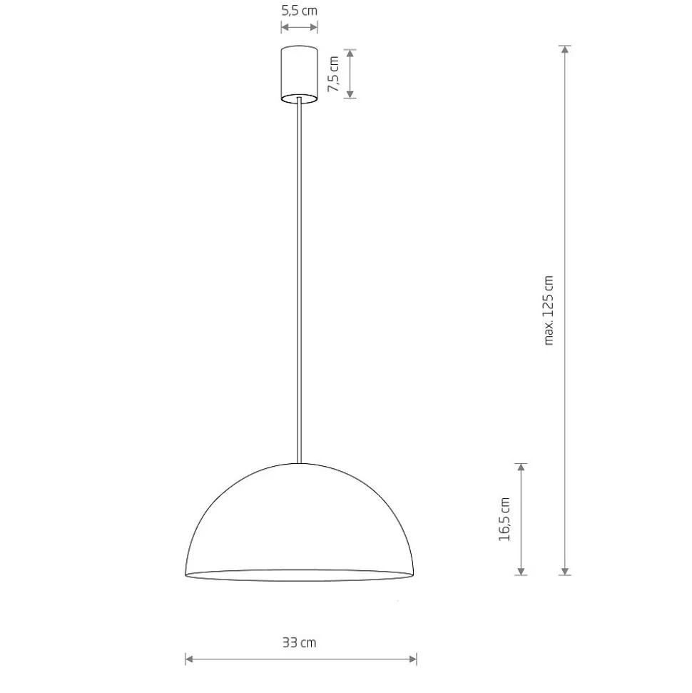 Lampa Wisząca HEMISPHERE Czarny Złoty 1xE27 33cm