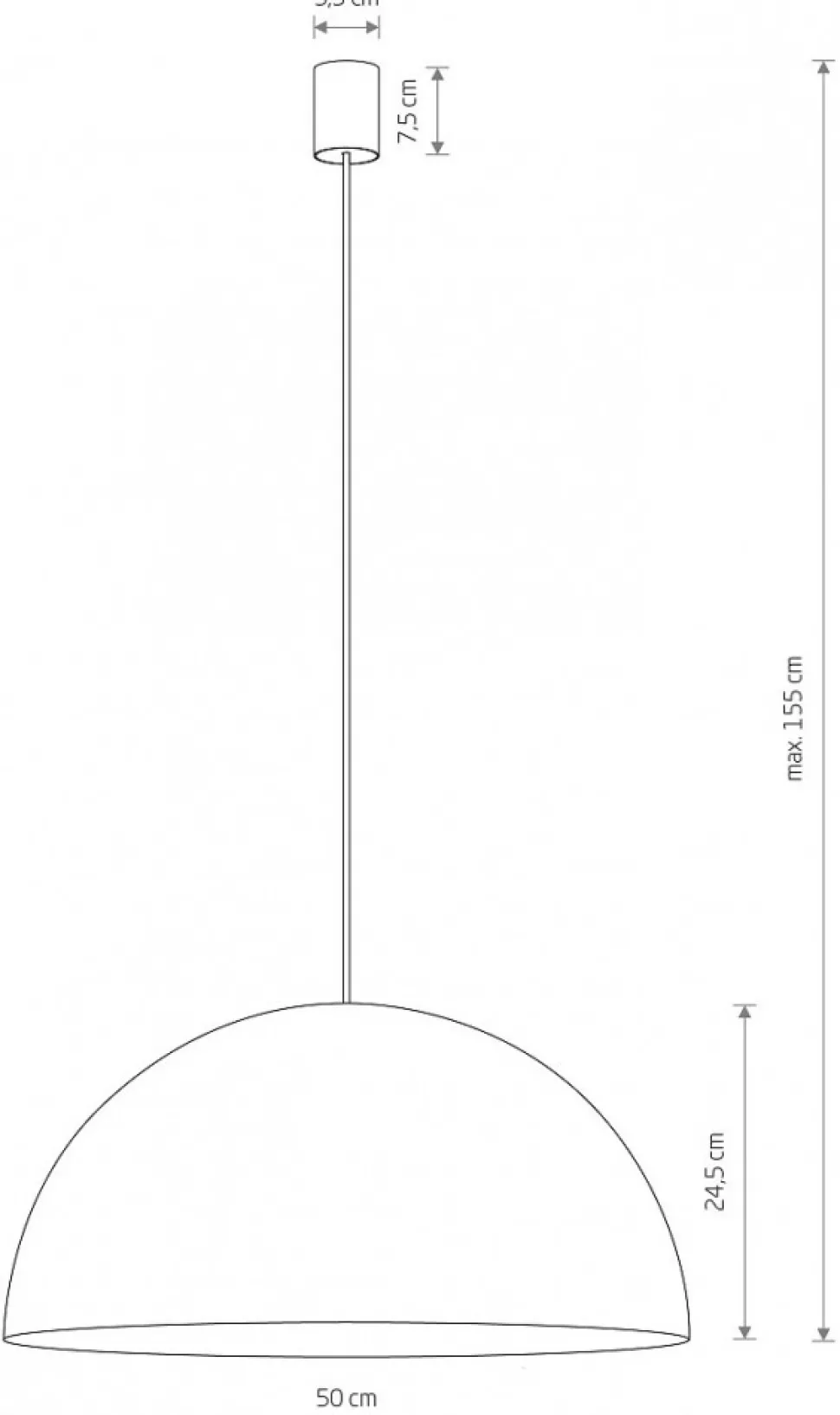 Lampa Wisząca HEMISPHERE L Złoty Metalowy Klosz 4xGX53 50cm