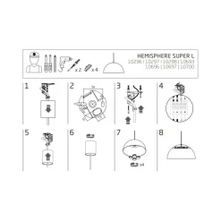 Lampa Wisząca HEMISPHERE L Biały Metalowy Klosz 4xGX53 50cm