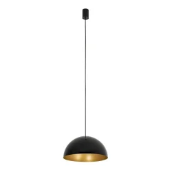 Lampa Wisząca HEMISPHERE S Czarny Złoty Metalowy Klosz 1xGX53 33cm