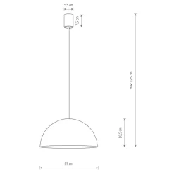 Lampa Wisząca HEMISPHERE S Czarny Złoty Metalowy Klosz 1xGX53 33cm