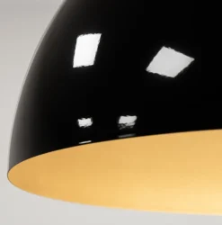 Lampa Wisząca HEMISPHERE S Czarny Złoty Metalowy Klosz 1xGX53 33cm
