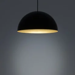 Lampa Wisząca HEMISPHERE S Czarny Złoty Metalowy Klosz 1xGX53 33cm