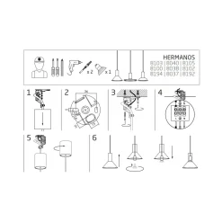 Lampa Wisząca HERMANOS A Czarny Złoty 1xGU10 18cm