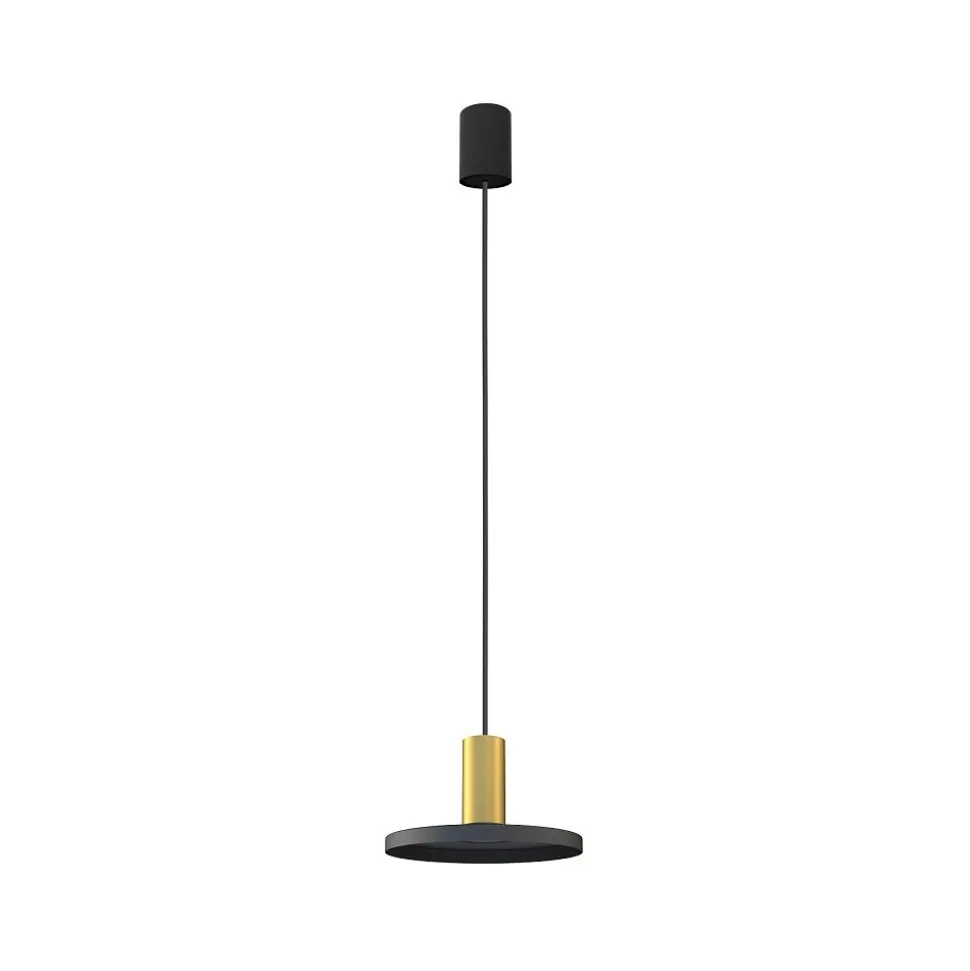 Lampa Wisząca HERMANOS B Czarny Złoty 1xGU10 20cm