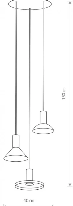 Lampa Wisząca HERMANOS Biały Złoty 3xGU10