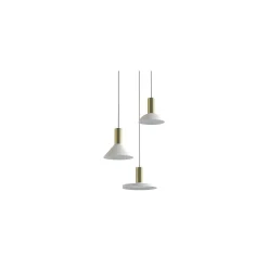 Lampa Wisząca HERMANOS Biały Złoty 3xGU10