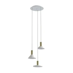 Lampa Wisząca HERMANOS Biały Złoty 3xGU10