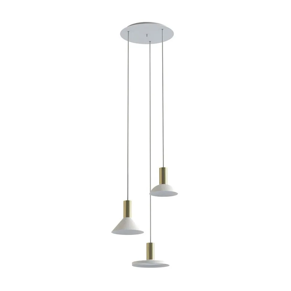 Lampa Wisząca HERMANOS Biały Złoty 3xGU10
