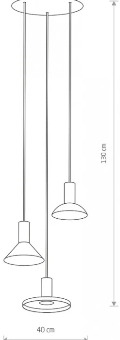 Lampa Wisząca HERMANOS Czarny Złoty 3xGU10