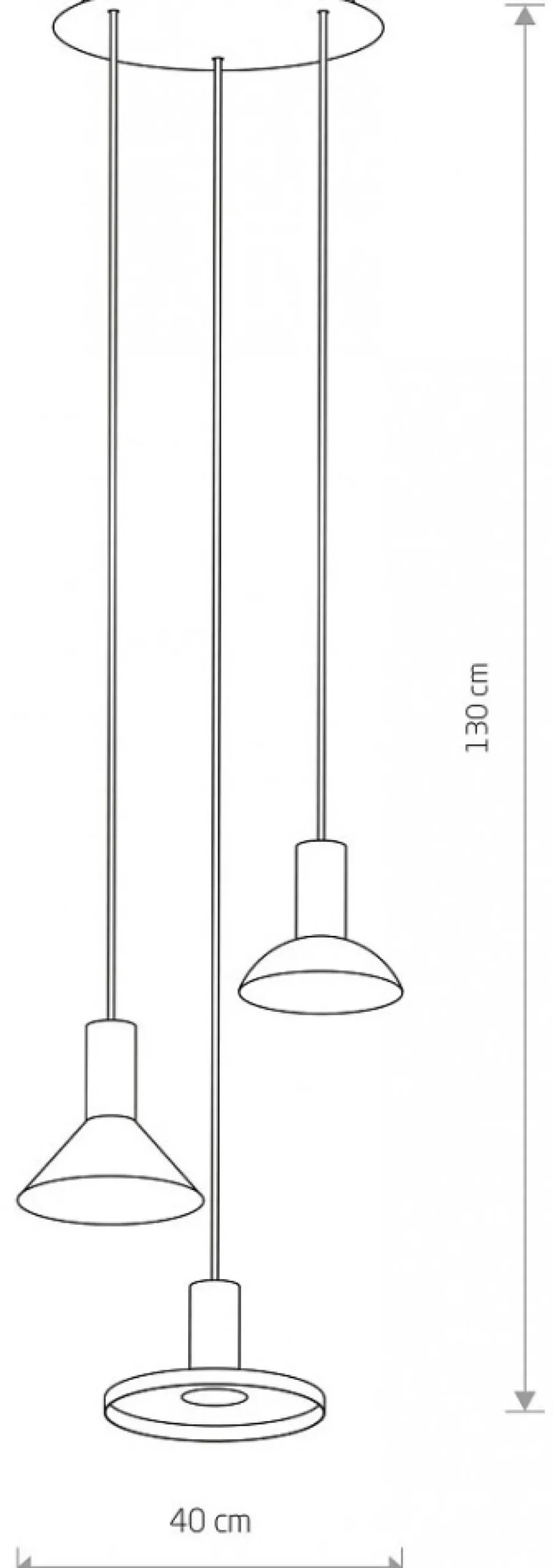 Lampa Wisząca HERMANOS Czarny Złoty 3xGU10