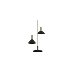 Lampa Wisząca HERMANOS Czarny Złoty 3xGU10