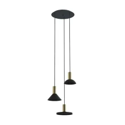 Lampa Wisząca HERMANOS Czarny Złoty 3xGU10