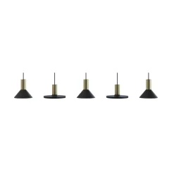Lampa Wisząca HERMANOS Czarny Złoty 5xGU10