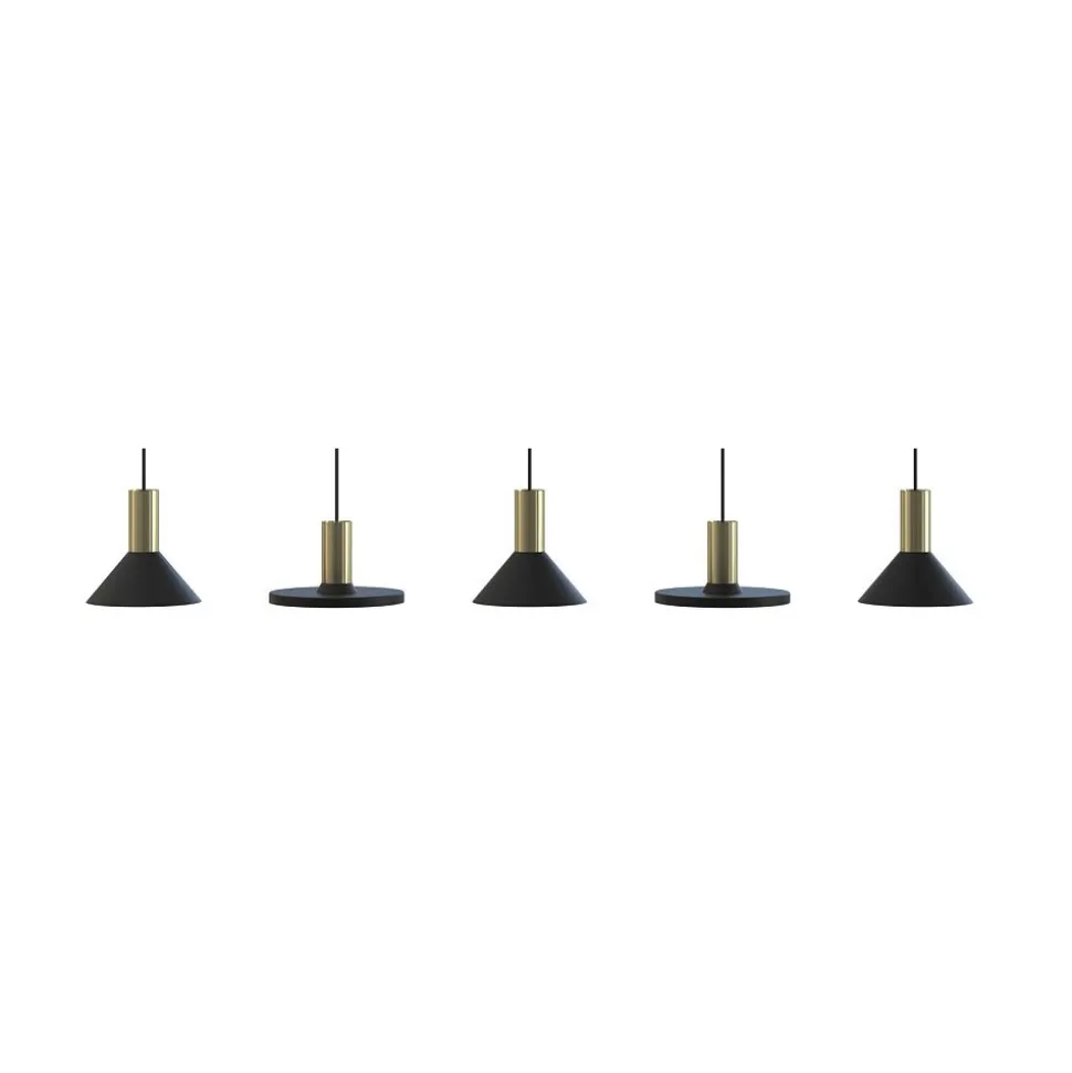Lampa Wisząca HERMANOS Czarny Złoty 5xGU10