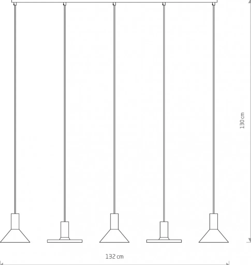 Lampa Wisząca HERMANOS Czarny Złoty 5xGU10