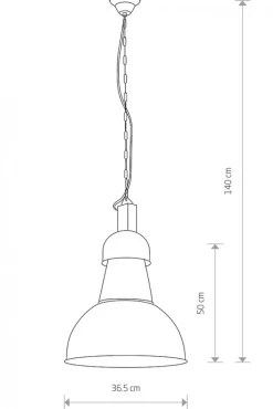 Lampa Wisząca HIGH-BAY Czarny 1xE27 36,5cm