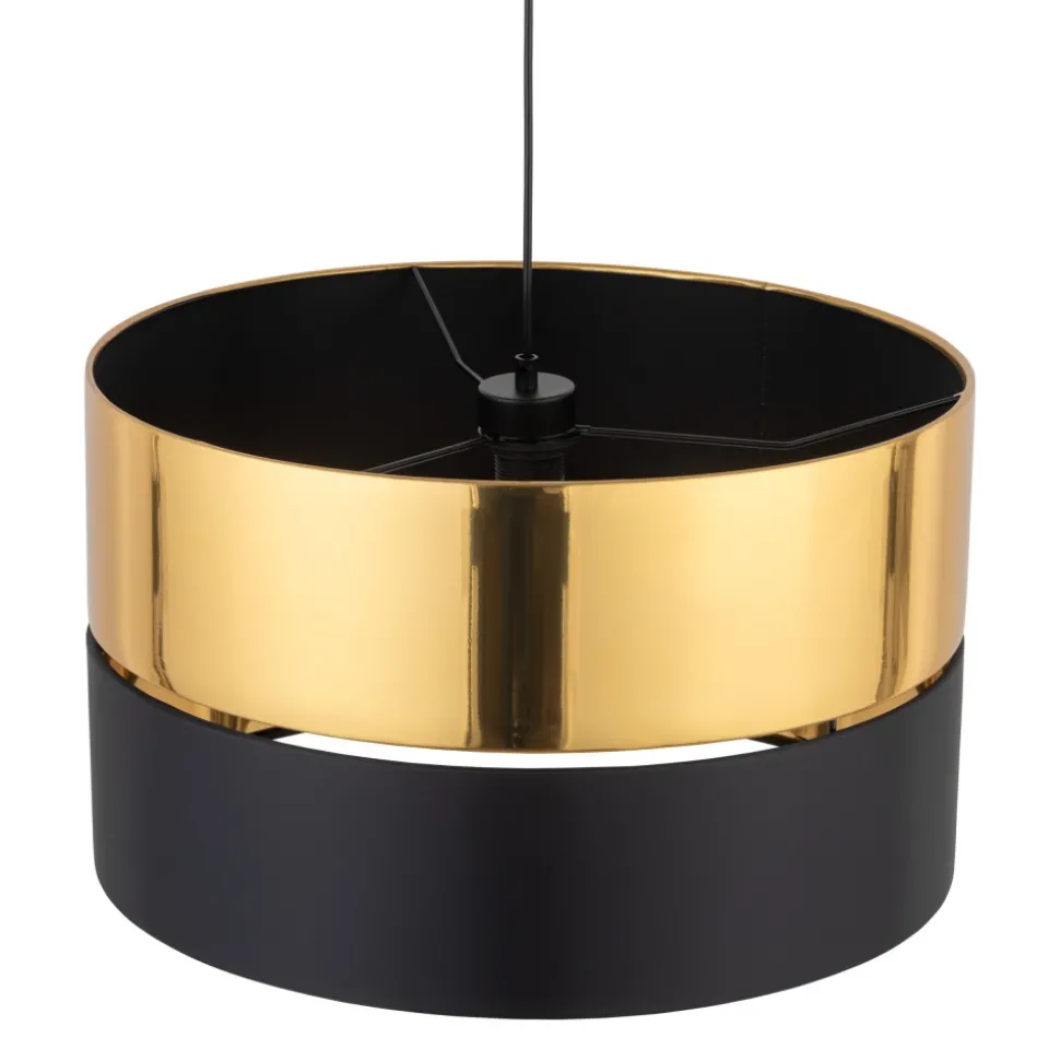 Lampa Wisząca HILTON Czarny Złoty Abażur 1xE27 50cm