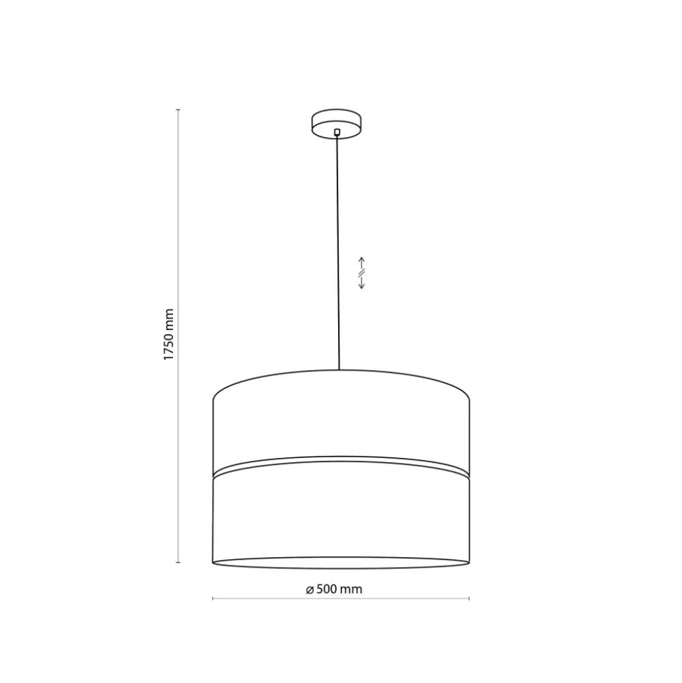 Lampa Wisząca HILTON Czarny Złoty Abażur 1xE27 50cm