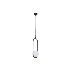 Lampa Wisząca IGON Czarny Biały Szklany Klosz 1xE14 16 cm