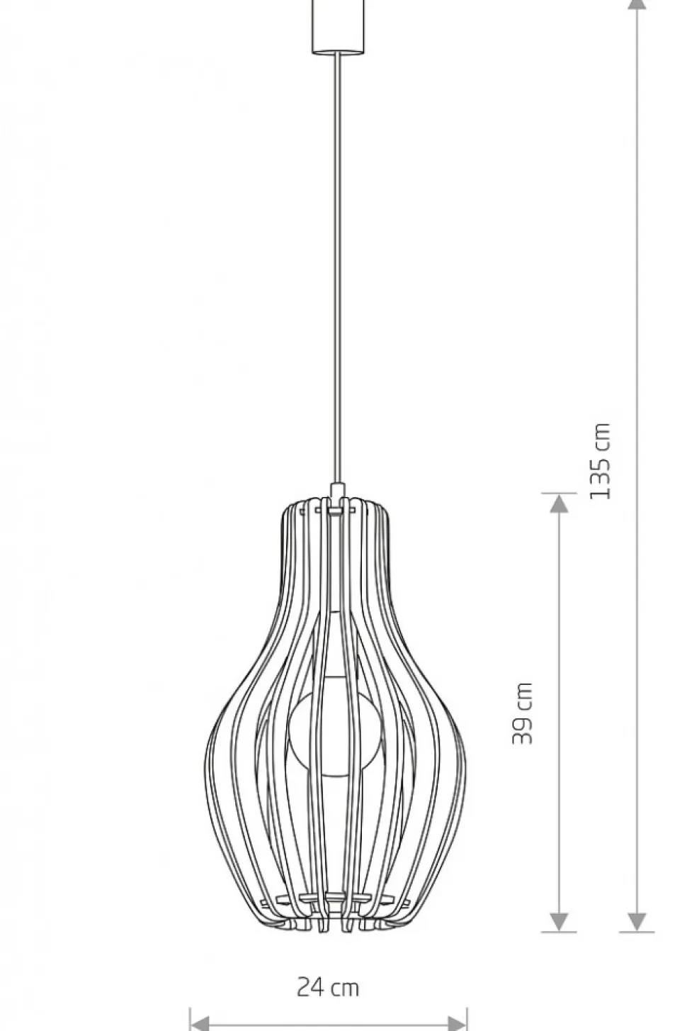 Lampa Wisząca IKA Brązowy 1xE27 24 cm