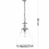 Lampa Wisząca ISLA Srebrny Biały Szklany Klosz 1xE27 29 cm
