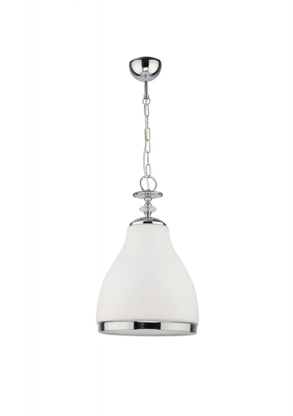 Lampa Wisząca ISLA Srebrny Biały Szklany Klosz 1xE27 29 cm