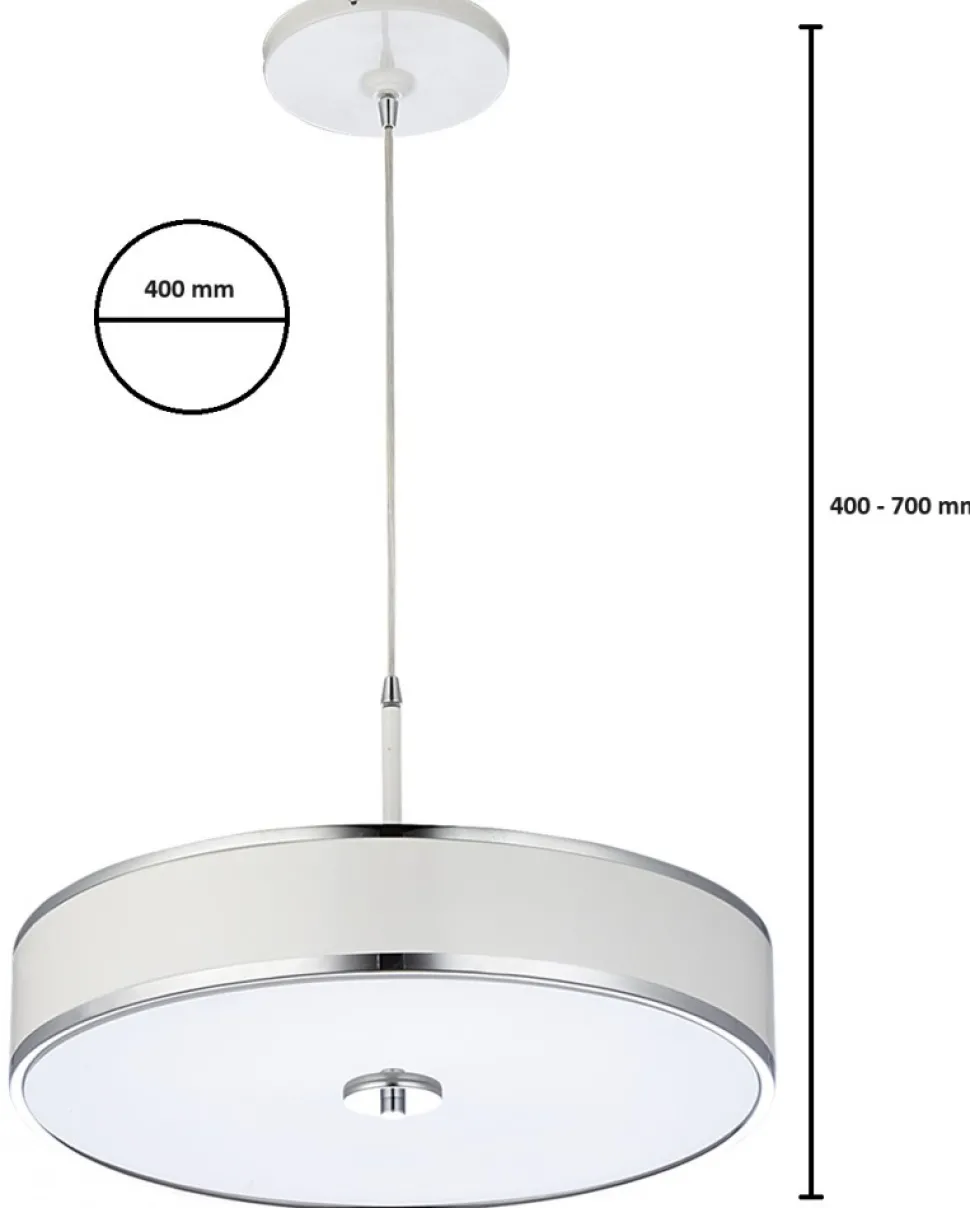 Lampa Wisząca JAZZ Biały Srebrny 3xE14 40 cm