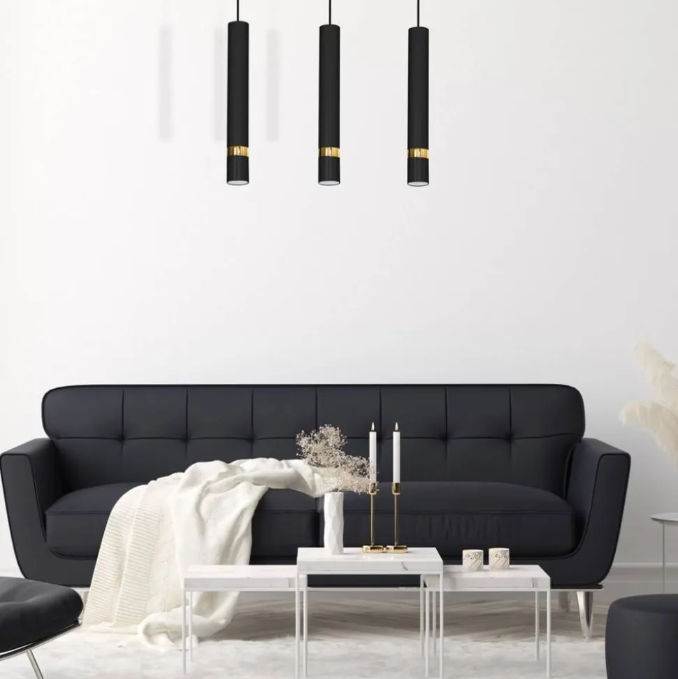 Lampa wisząca JOKER Czarny Złoty 3xGU10