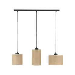 Lampa wisząca JUTA czarna abażur juta 3xE27