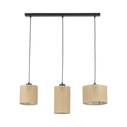 Lampa wisząca JUTA czarna abażur juta 3xE27